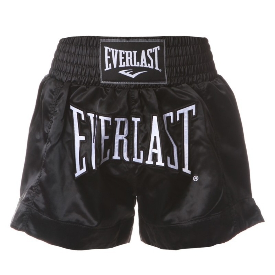 Short de Boxe Thaï EVERLAST Noir/Noir