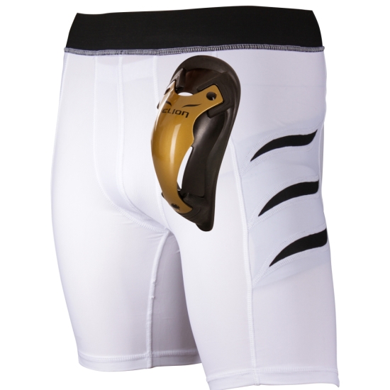 Pack Short de compression ELION Blanc avec Coquille Gold Cup ELION