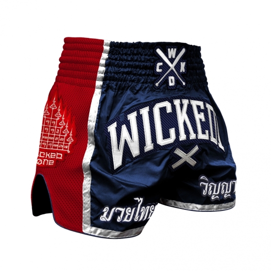 Short de Boxe Thaï Wicked One  FLAG   Navy/Rouge