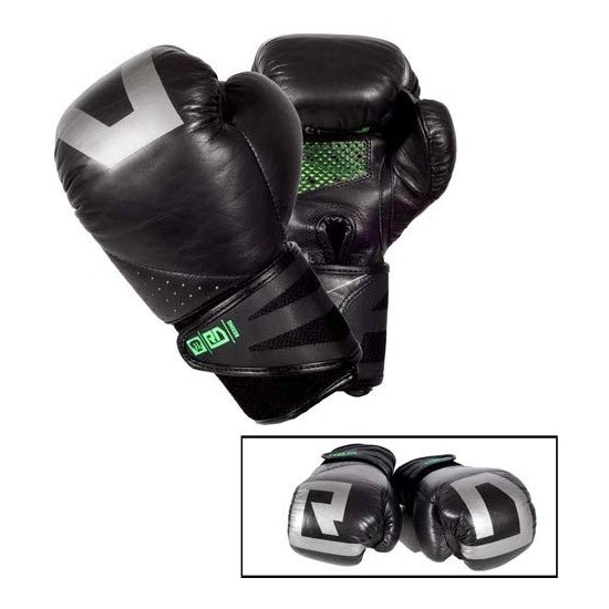 Gants de boxe RD BOXING V5 Cuir Noir/Argent