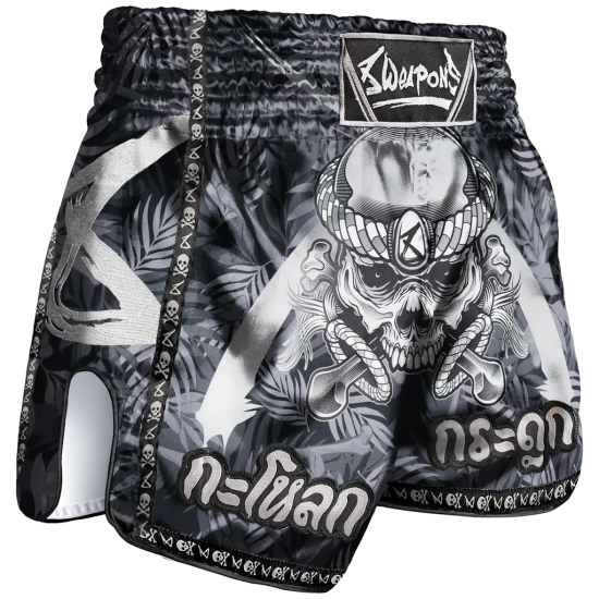 Short de Muay Thai 8 Weapons Bone Island Noir