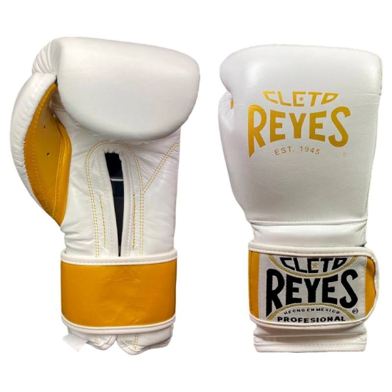 Gants de Boxe d'entrainement REYES Pro Sparring - Blanc/Or