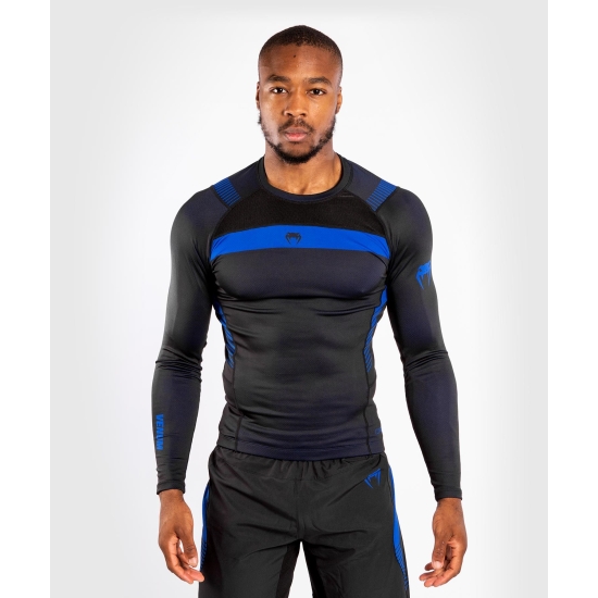 T-SHIRT DE COMPRESSION VENUM NOGI 3.0 - MANCHES LONGUES - NOIR/BLEU 04235