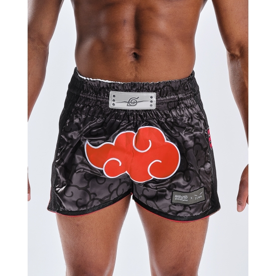 Short de Boxe Thaï NARUTO X ELION AKATSUKI Noir/Rouge