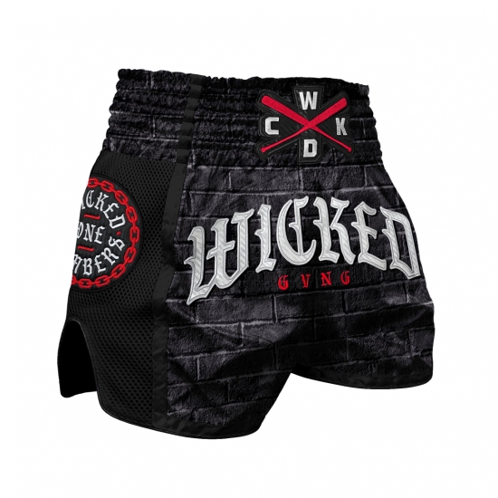 Short de Boxe Thaï Wicked One BROTHERHOOD BLACK