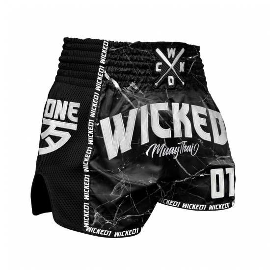 Short de Boxe Thaï Wicked One  BROKEN BLACK