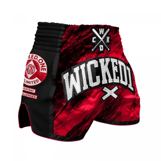 Short de Boxe Thaï Wicked One  CONFLICT BLACK/RED