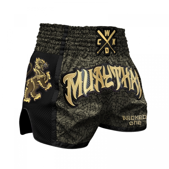 Short de Boxe Thaï Wicked One  LION KAKI