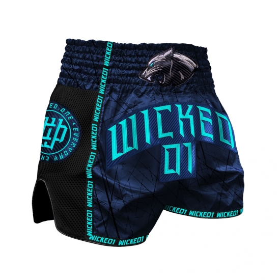 Short de Boxe Thaï Wicked One PANTHER NAVY