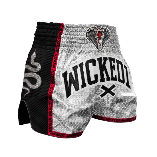 Short de Boxe Thaï Wicked One Cobra Blanc