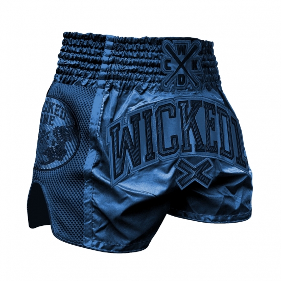 Short de Boxe Thaï Wicked One Cross Bleu