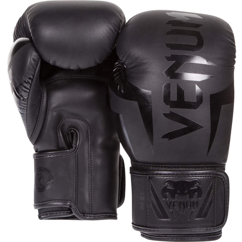 Venum Elite Ensemble complet de gants de boxe noirs, gants de sac