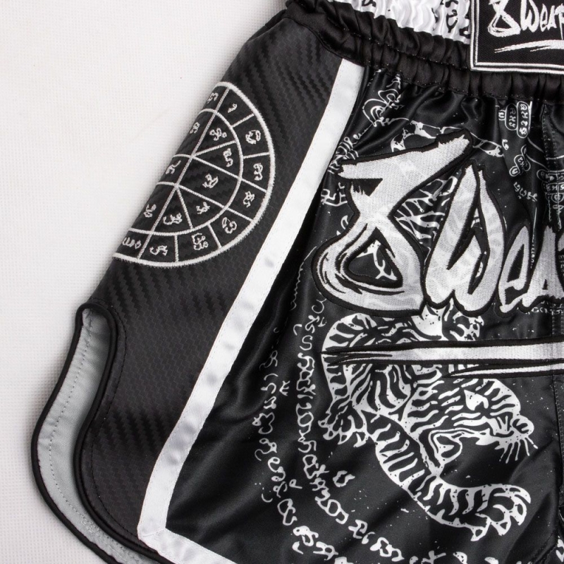 Short de boxe Black Tiger Muay Thai MMA pour homme