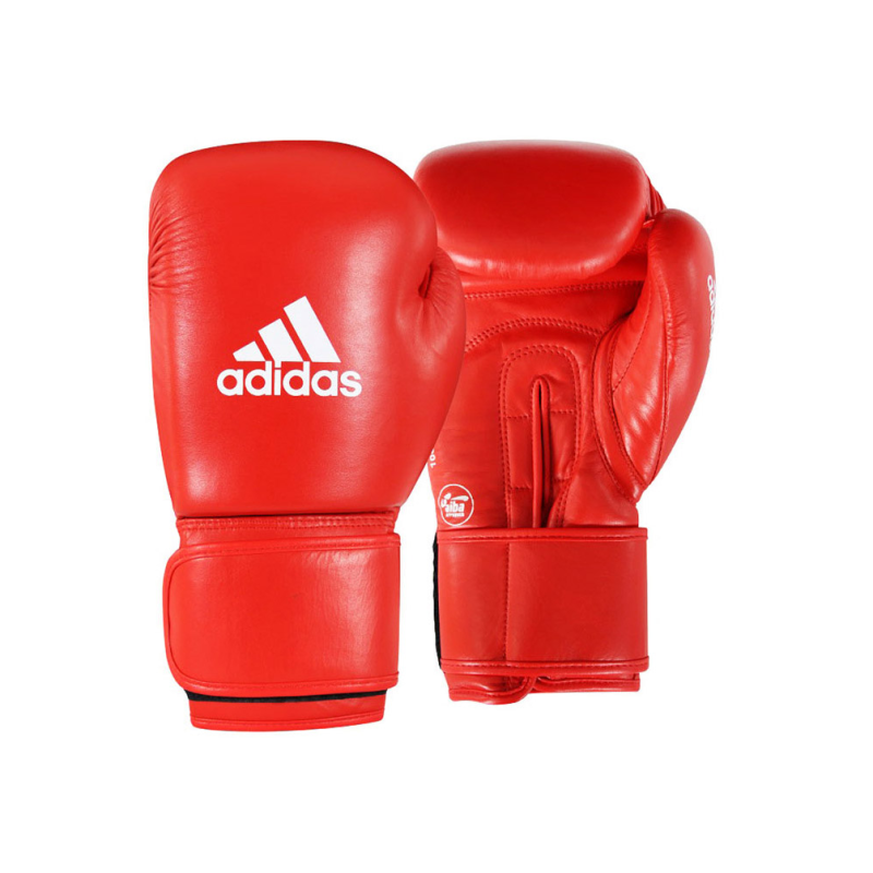 Gants de boxe amateur ADIDAS FFB AIBA Cuir Rouge 