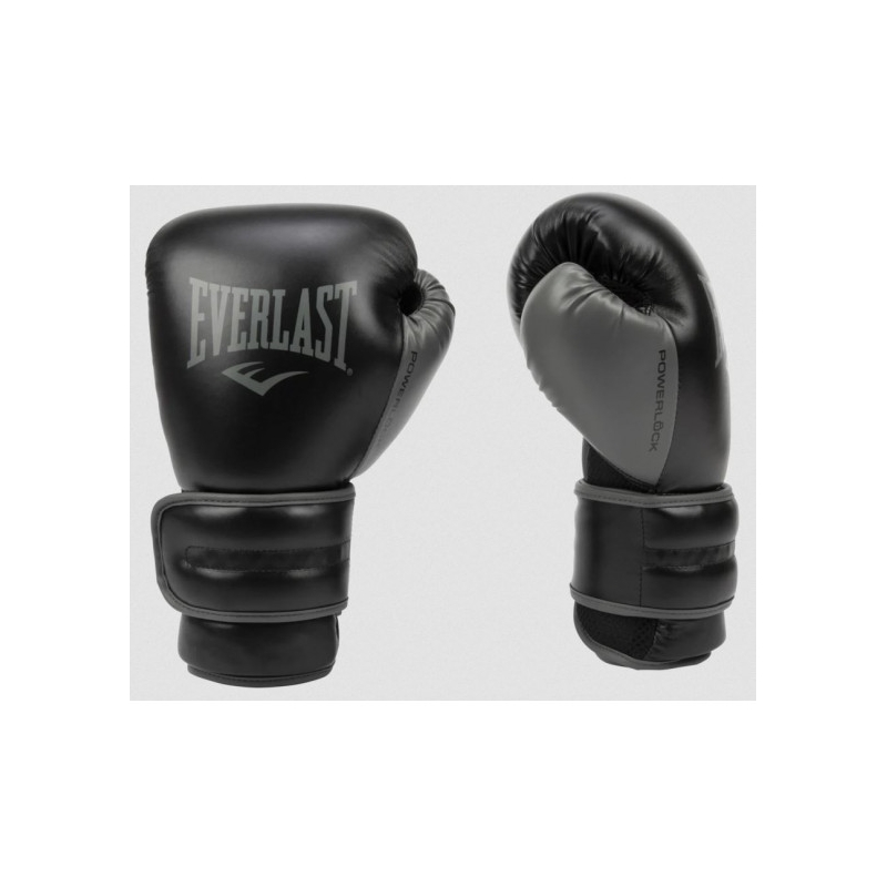 Gants de Boxe d entrainement EVERLAST Powerlock 2 PU Noir GRIS