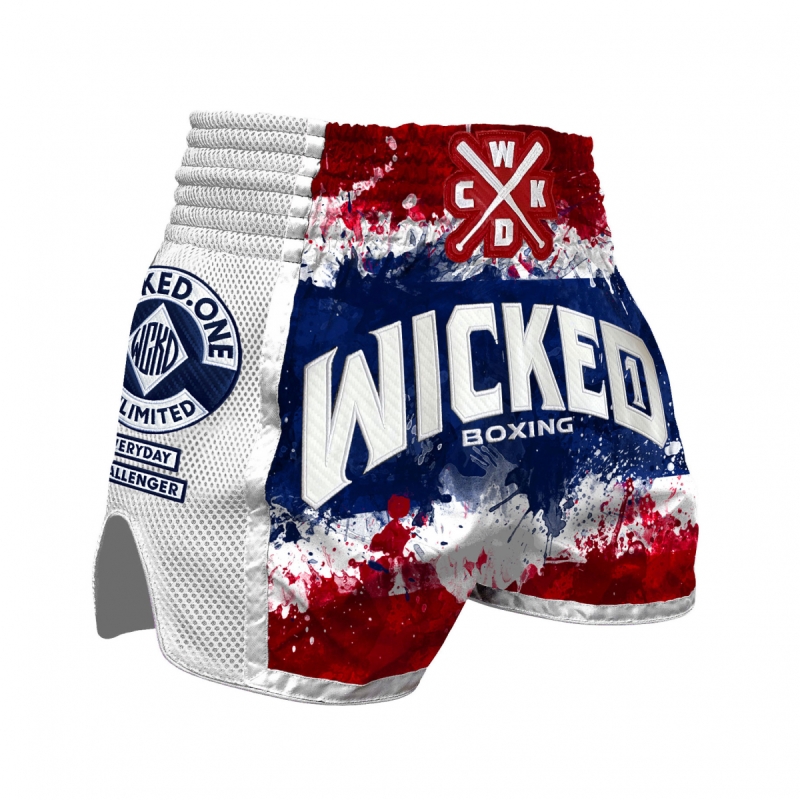 Short de Boxe Thaï Wicked One BRAIN Blanc/Vert 