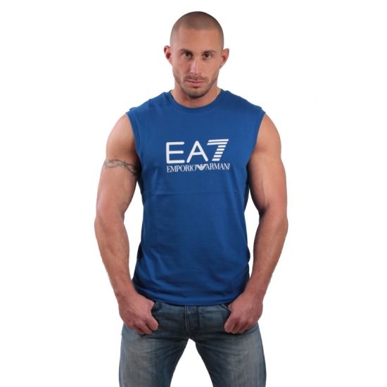 Tshirt manches courtes ARMANI EA7 Train Big logo - Bleu